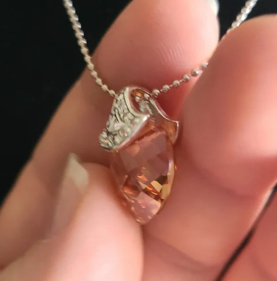 Sterling And Aurora Borealis Crystal Necklace - Picture 6 of 9